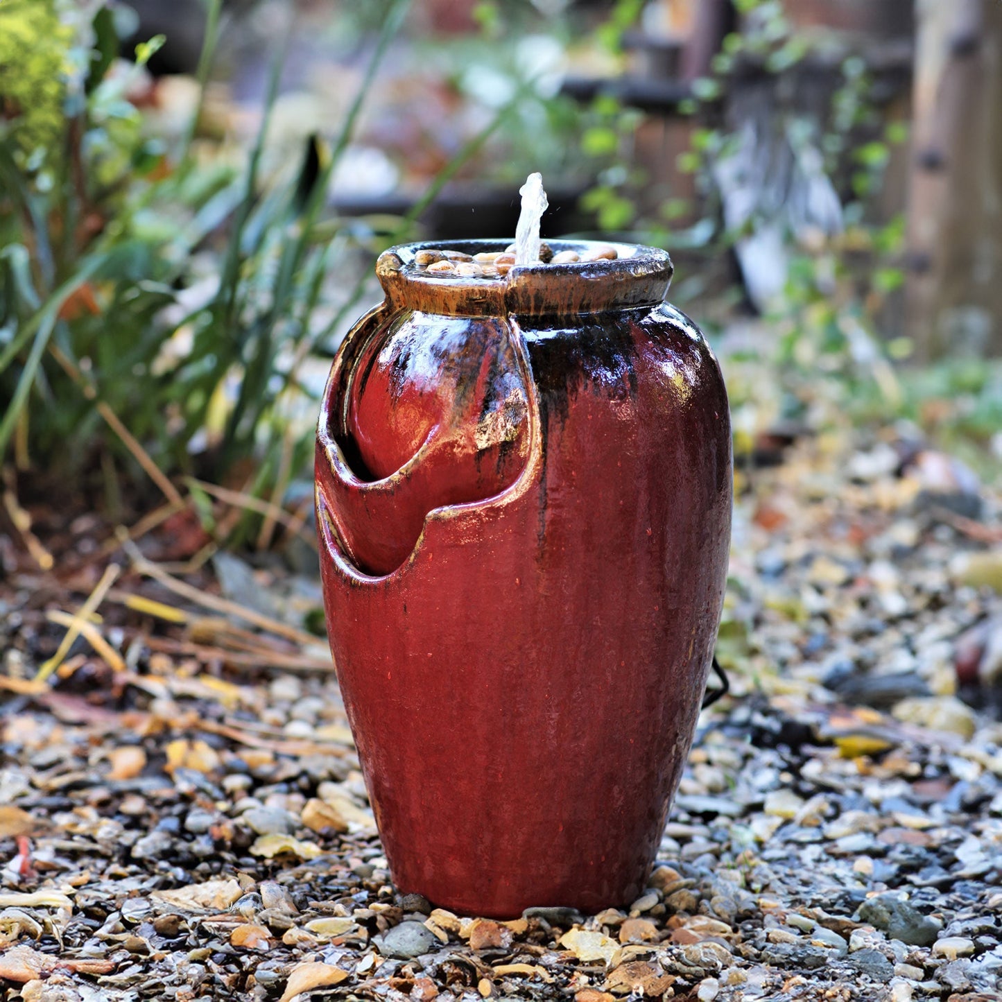 Tea Garden Fountain (Copper on Ox Red) By Plantatorem