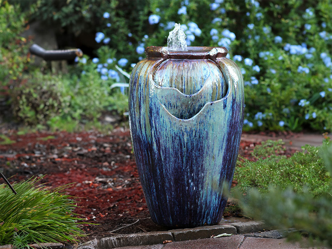 Tea Garden Fountain (Red Copper on Violet) By Plantatorem