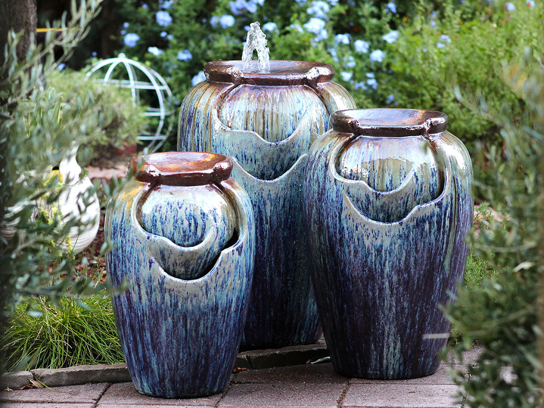Tea Garden Fountain (Red Copper on Violet) By Plantatorem
