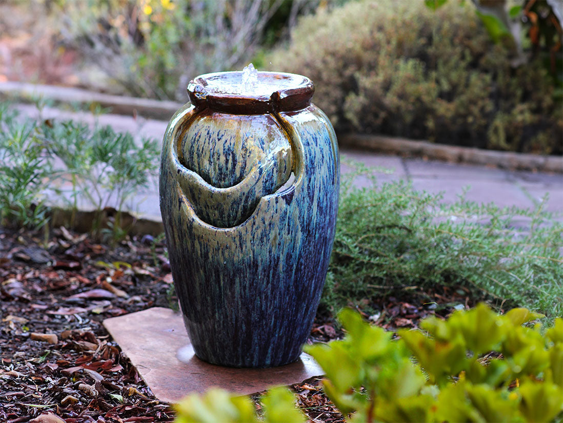 Tea Garden Fountain (Red Copper on Violet) By Plantatorem