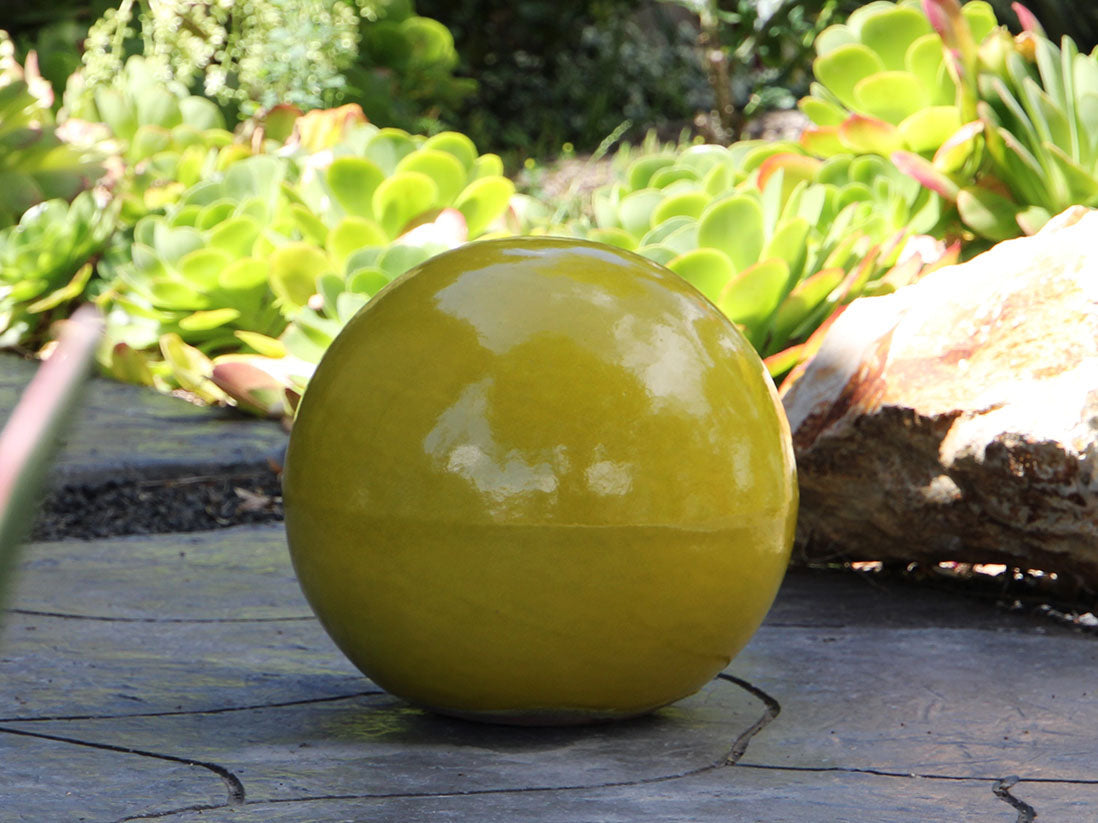 Outdoor Decorative Sphere Glazed 12" By Plantatorem
