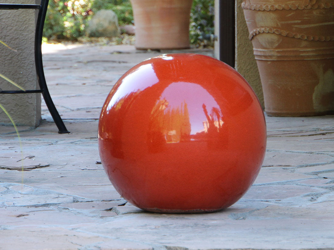 Outdoor Decorative Sphere Glazed 12" By Plantatorem