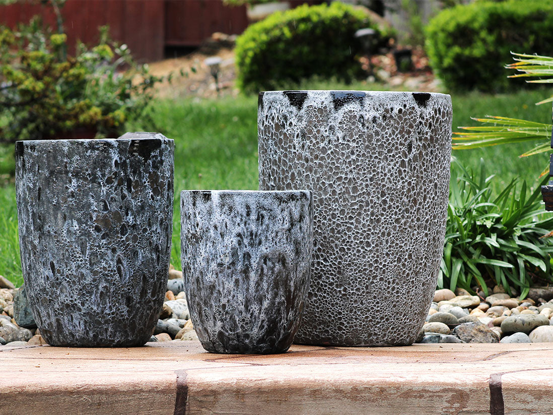 Tall Milano Cone Planter - Set of 3 (Coral) By Plantatorem