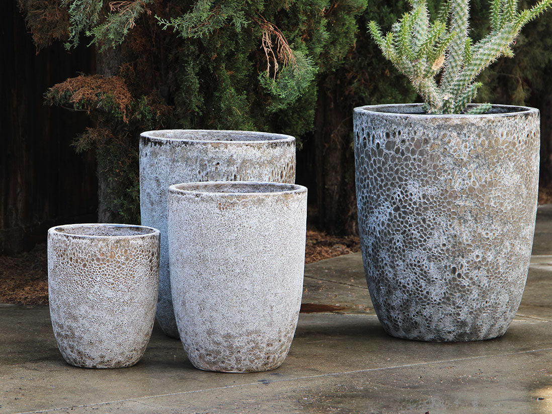 Tall Milano Cone Planters - Set of 4 (Coral) By Plantatorem
