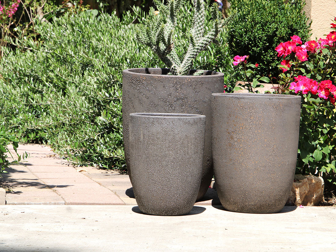 Tall Milano Cone Planter - Set of 3 (Coral) By Plantatorem