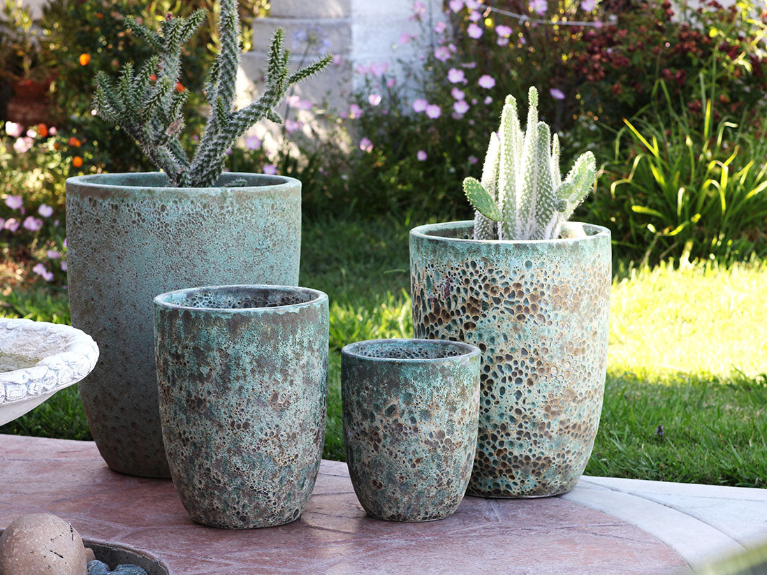 Tall Milano Cone Planters - Set of 4 (Coral) By Plantatorem