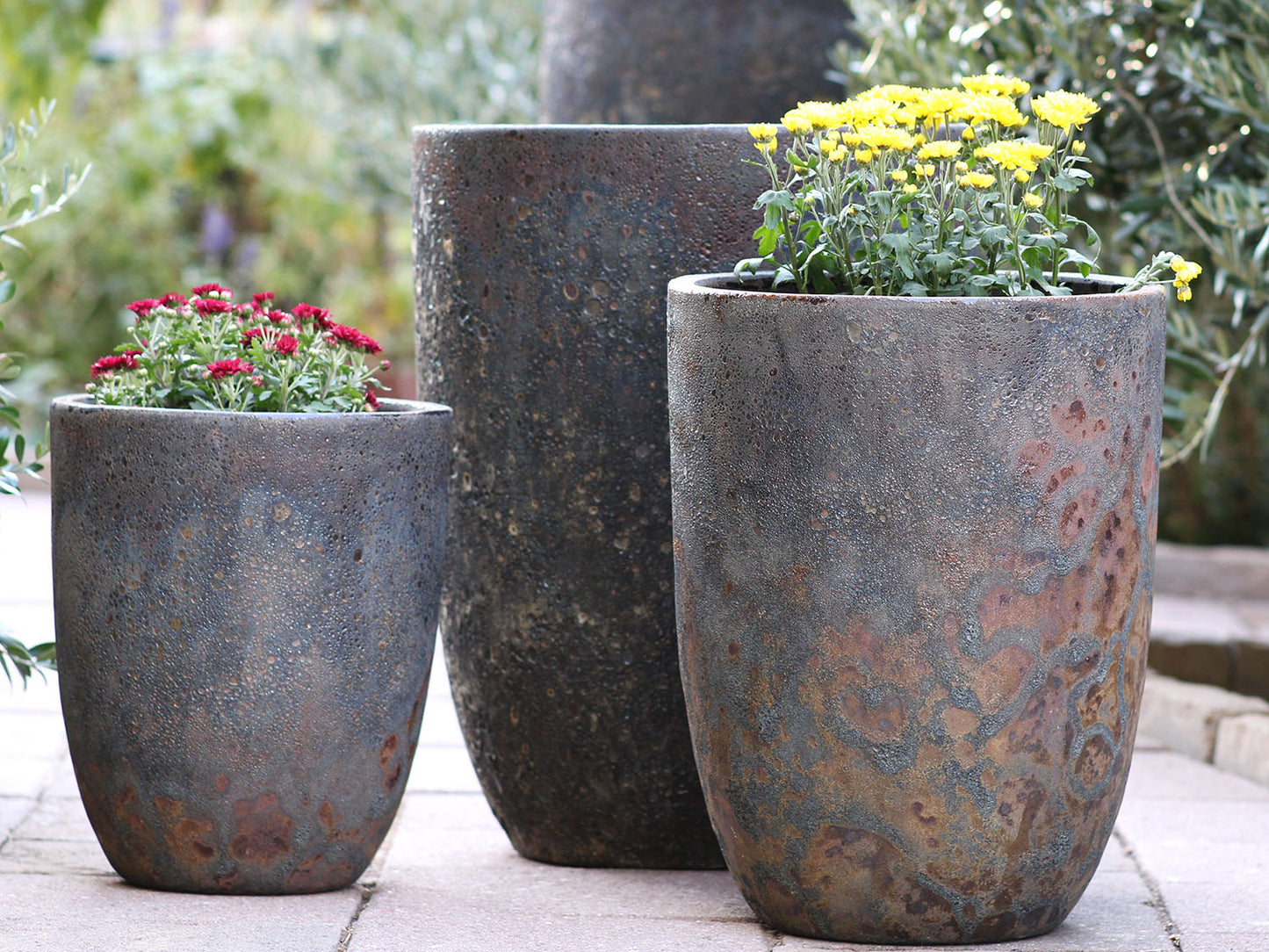 Tall Milano Cone Planter - Set of 3 (Coral) By Plantatorem