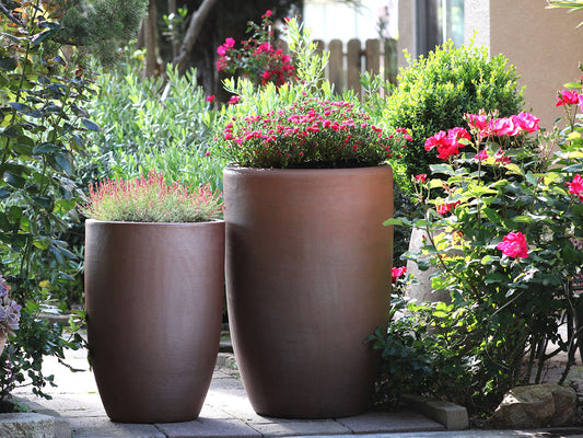 Tall Barrel Planters - Set of 2 (Clay) By Plantatorem