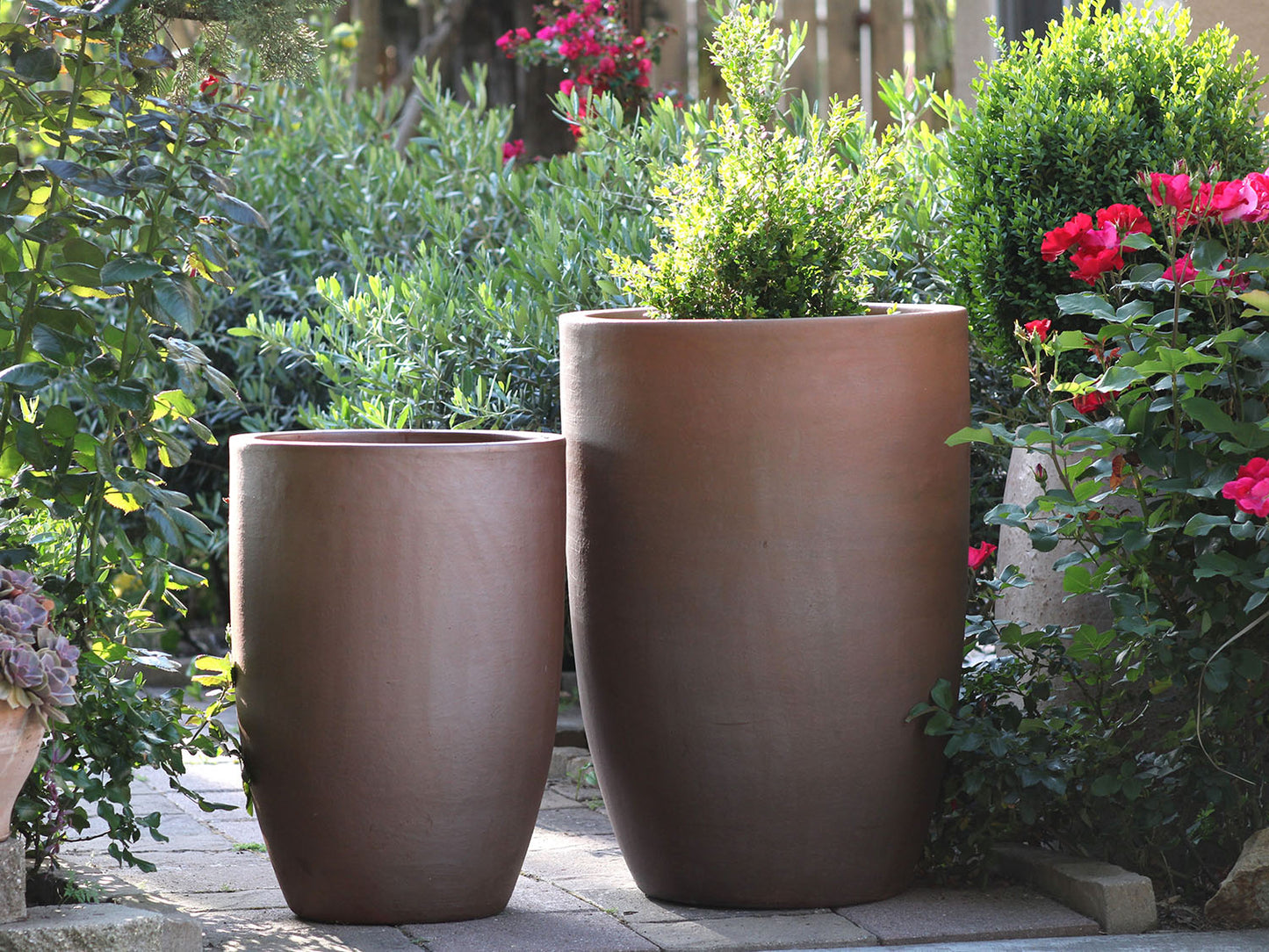 Tall Barrel Planters - Set of 2 (Clay) By Plantatorem