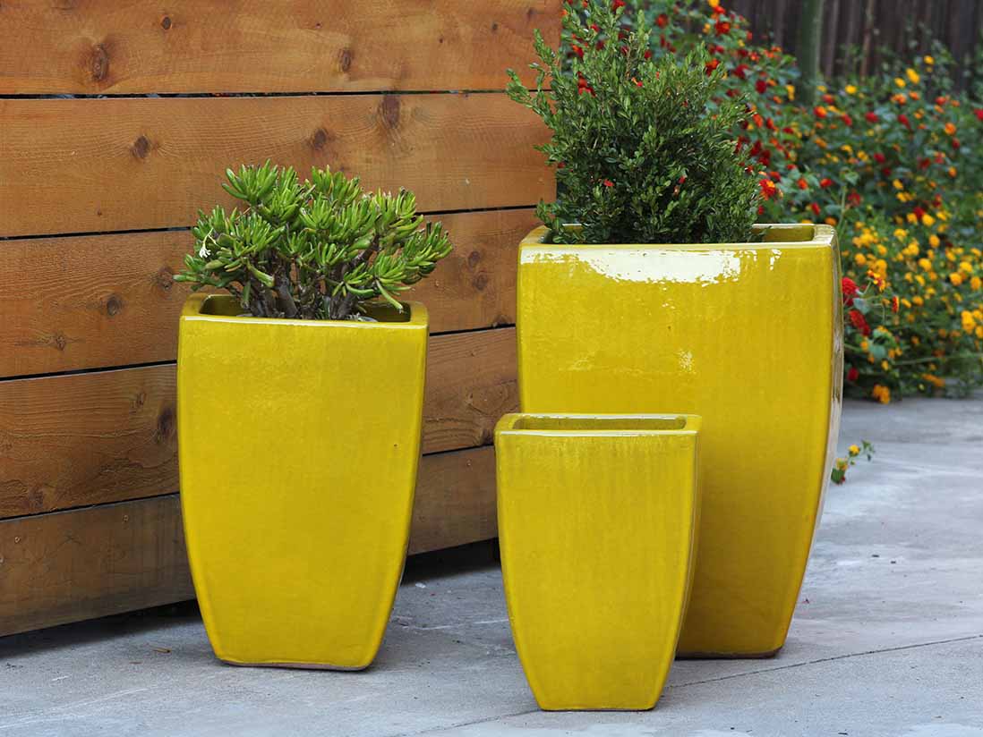 Tall Milano Square Planter - Set of 3 By Plantatorem