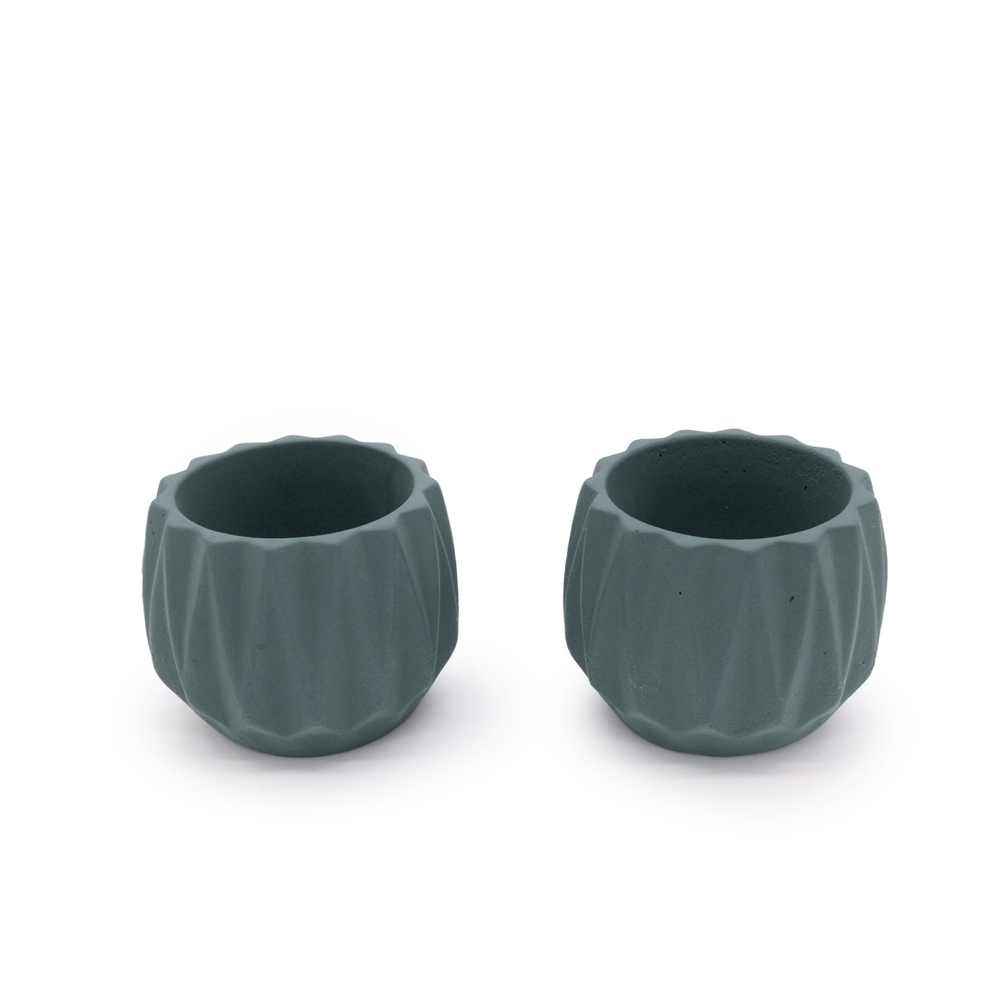 Concrete Mini Flute Tabletop Planters (Set of 2)