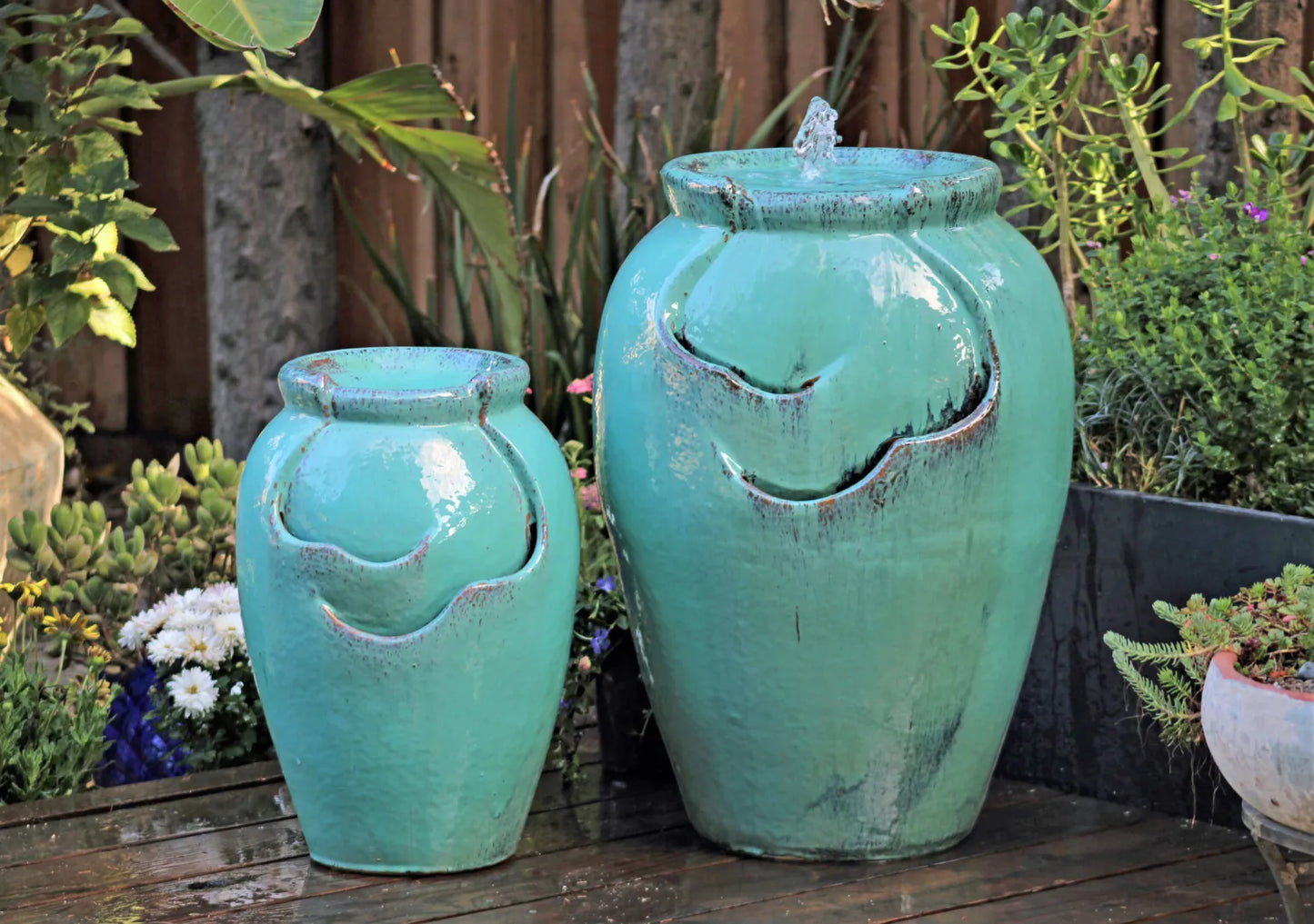 Tea Garden Fountain (Turquoise) By Plantatorem