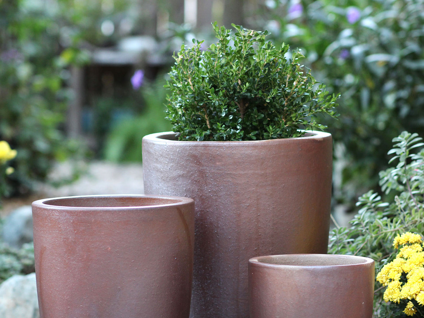 Slim Round Planter - Set of 3 (Clay) By Plantatorem