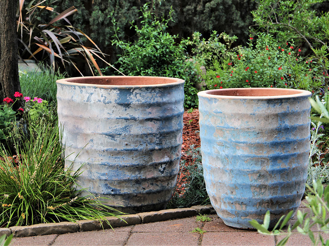Tall Horizontal Rib Planters XL-Set of 2 By Plantatorem